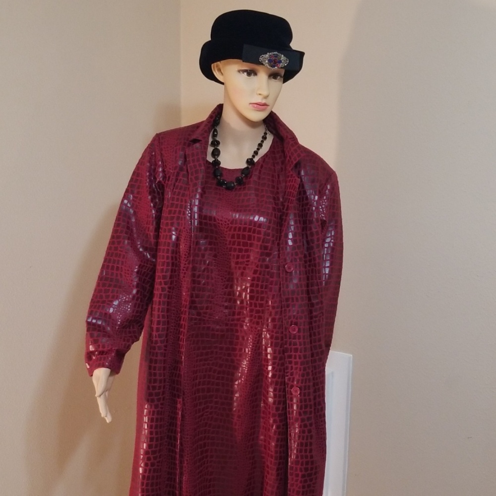 Dress  and coat, red burgundy